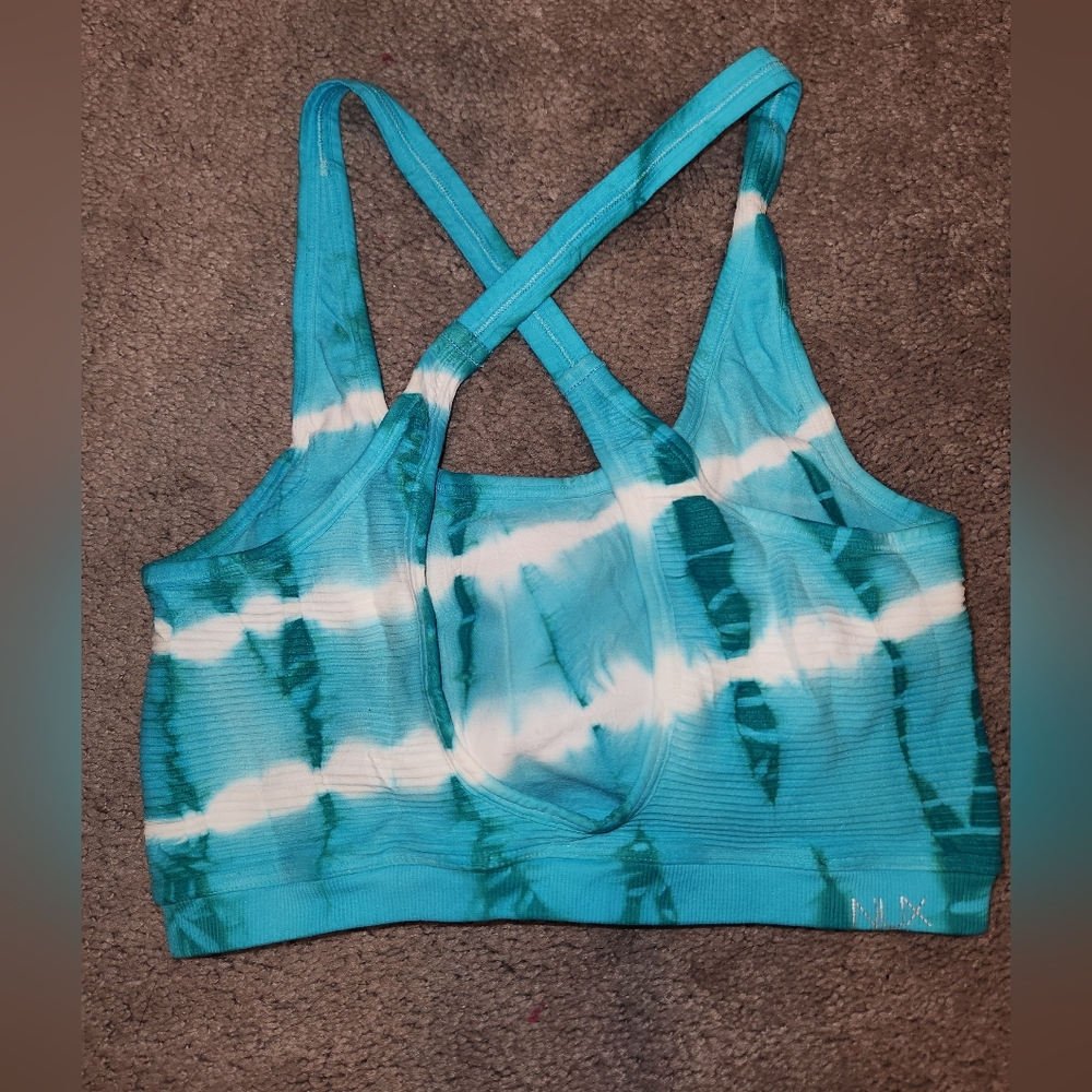 Nux: Blue HAND Tie DYED SHAPESHIFTER BRA